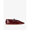 Le Monde Beryl Burgundy Stella Slipper Ballerina Flats In Red