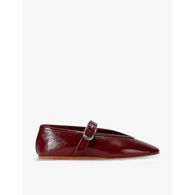 Le Monde Beryl Womens Red Stella Pointed-vamp Patent-leather Mary-jane Flats