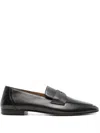 Le Monde Beryl Soft Placket Leather Loafers In Black