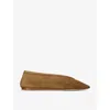 Le Monde Beryl Regency Satin Ballerina Flats In Taupe
