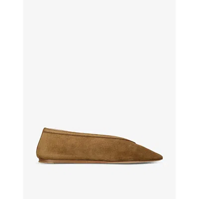 Le Monde Beryl Luna Suede Ballerina Flats In Brown