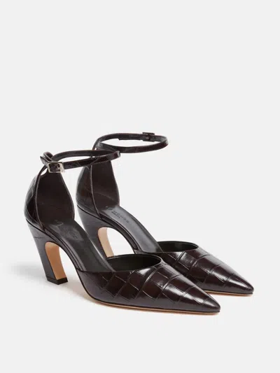 Le Monde Beryl Women's Victoria Croc Embossed Pump In Brown In Multi