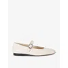 Le Monde Beryl Leather Mary Jane Ballerina Flats In White