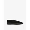 Le Monde Beryl Black Apres Sci Suede Shearling Loafers In Black