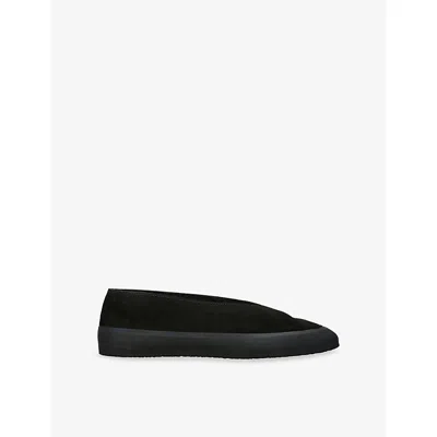 LE MONDE BERYL WOMENS BLACK APRES SKI SHEARLING-LINED SUEDE BALLET FLATS EUR 41 / 8 UK