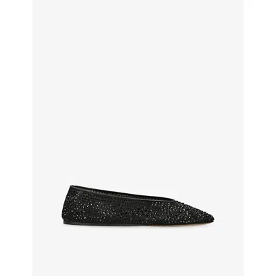 LE MONDE BERYL WOMENS LE MONDE BERYL LUNA RHINESTONE-EMBELLISHED MESH BALLET FLATS