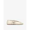 Le Monde Beryl Womens Stella Single-strap Leather Ballet Flats Bone Eur 39 / 6 Uk In Neutral