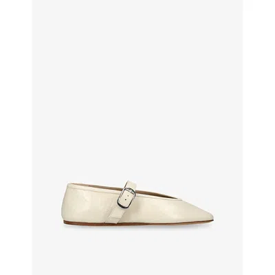 Le Monde Beryl Womens Stella Single-strap Leather Ballet Flats Bone Eur 39 / 6 Uk In Brown