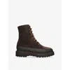 Le Monde Beryl Dolomite Suede Lace-up Boots In Brown