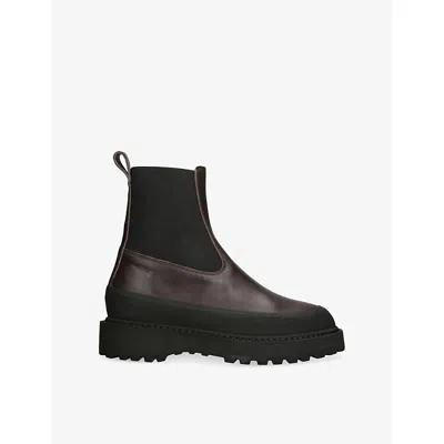 LE MONDE BERYL WOMENS DARK BROWN DOLOMITE LEATHER CHELSEA BOOTS EUR 38/5 UK