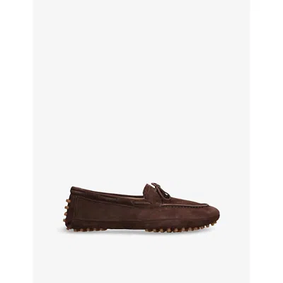 LE MONDE BERYL WOMENS DARK BROWN DRIVER SUEDE MOCCASIN SHOES EUR 40 / 7 UK