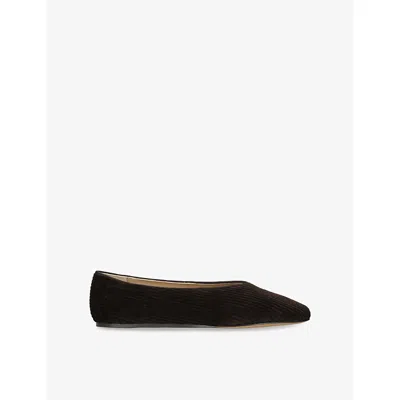 Le Monde Beryl Womens Dark Brown Regency Corduroy Ballet Flats Eur 36 / 3 Uk In Black