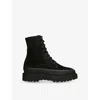 Le Monde Beryl Womens Black Dolomite Suede Ankle Boots Eur 37 / 4 Uk In Black