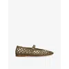 Le Monde Beryl Leather Woven Ballet Flats
