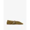 Le Monde Beryl Suede Stella Ballet Flats In Khaki