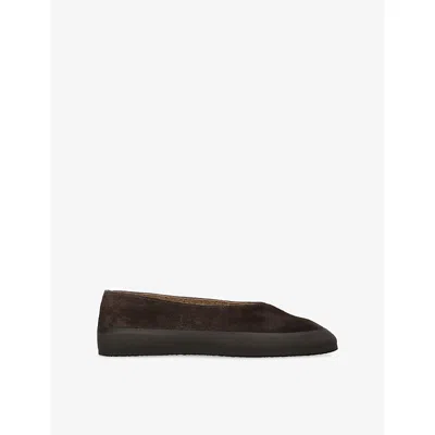 Le Monde Beryl Womens Apres Ski Suede Ballet Flats Dark Brown Eur 41 / 8 Uk