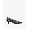 Le Monde Beryl Womens Black Babouche Studded Leather Heels In Black