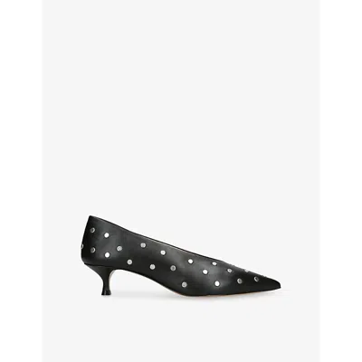 Le Monde Beryl Womens Black Babouche Studded Leather Heels