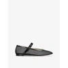 Le Monde Beryl Womens Black Round-toe Trimmed Mesh And Patent-leather Mary Jane Courts Eur 41 / 8 Uk In Black