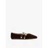 Le Monde Beryl Claudia Satin Ballet Flats In Brown