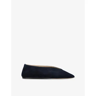Le Monde Beryl Luna Suede Ballet Flats In Black