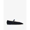 Le Monde Beryl Womens Navy Mary Jane Suede Ballet Flats Eur 38/5 Uk