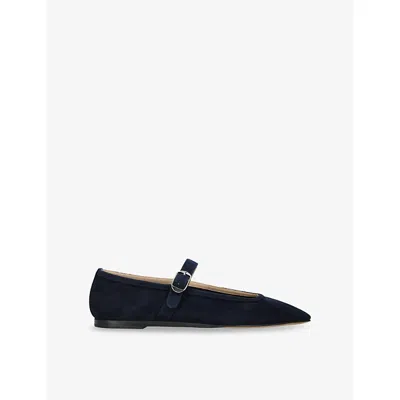 Le Monde Beryl Womens Navy Mary Jane Suede Ballet Flats Eur 38/5 Uk