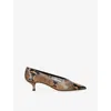 Le Monde Beryl Leopard-pattern Python Print Leather Pumps With Medium Heel For Women In Multi