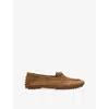 Le Monde Beryl Suede Moccasin Driver Shoes In Taupe