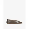 Le Monde Beryl Womens Luna Patent-leather Ballet Flats Taupe In Brown