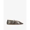 Le Monde Beryl Ballerina Stella In Dove-coloured Leather In Brown