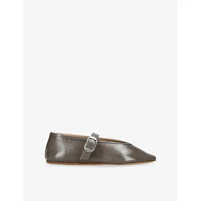 Le Monde Beryl Womens Taupe Stella Single-strap Patent-leather Ballet Flats Eur 40 / 7 Uk In Brown