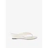 Le Monde Beryl Leather Micro Wedge Sandals In White