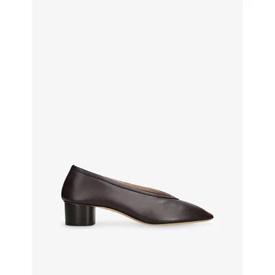 Le Monde Beryl Womens Luna Leather Pumps Wine Eur 37.5 / 4.5 Uk In Burgundy