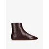 Le Monde Beryl Womens Wine Luna Patent-leather Ankle Boots Eur 38.5 / 5.5 Uk In Burgundy