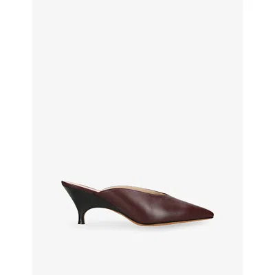 Le Monde Beryl Leather Petra Mules 65 In Burgundy