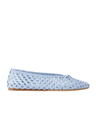Le Monde Beryl Woven Leather Ballet Flats In Blue