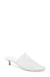 Le Monde Beryl Woven Kitten Heel Mule In Optic White