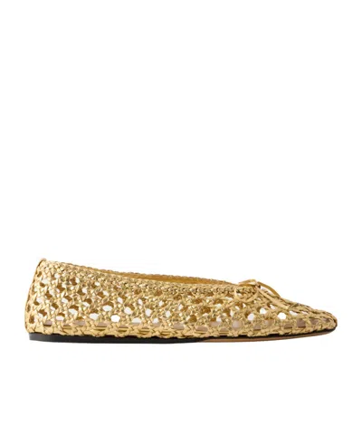 Le Monde Beryl Woven Leather Ballet Flats In Brown
