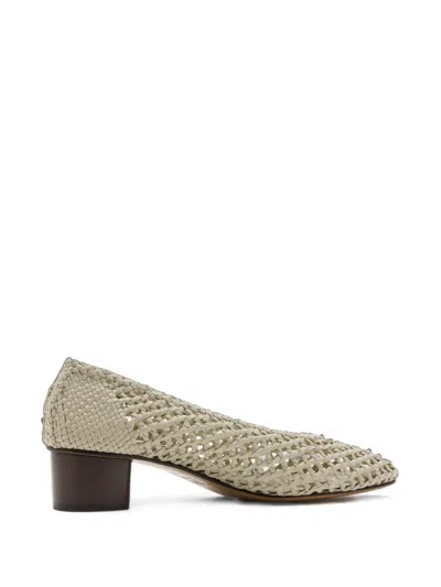 Le Monde Beryl Woven Leather Pumps In Neutral