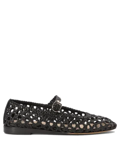 Le Monde Beryl Woven Leather Mary Jane Ballerina Flats In Black