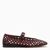 Le Monde Beryl Woven Leather Mary Jane Flats