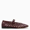 Le Monde Beryl Woven Leather Mary Jane Flats