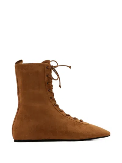 Le Monde Beryl Wren Lace-up Suede Boots In Brown