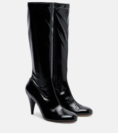 Le Monde Beryl Le Monde Béryl X Kim Sion Madison 95 Patent Leather Knee-high Boots In Black