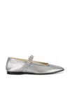 Le Monde Bryl Ballet Leather Mary Jane In Silver