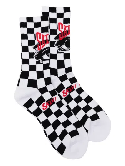 Le Mont Saint Michel Checked Socks In Multi