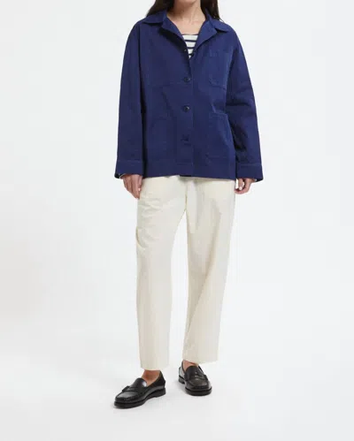 Le Mont Saint Michel Gabardine Work Jacket In Blue