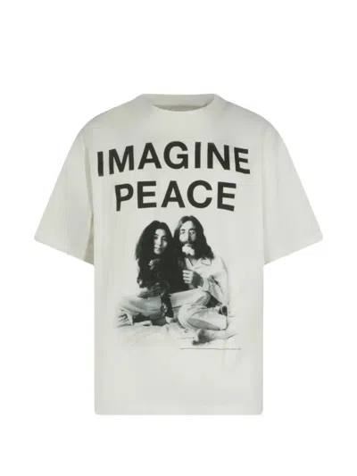 Le Mont Saint Michel Imagine Peace Crew-neck T-shirt In Neutral