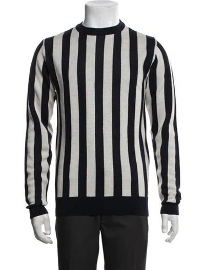 Pre-owned Le Mont Saint Michel Merino Wool Striped Pullover In Black